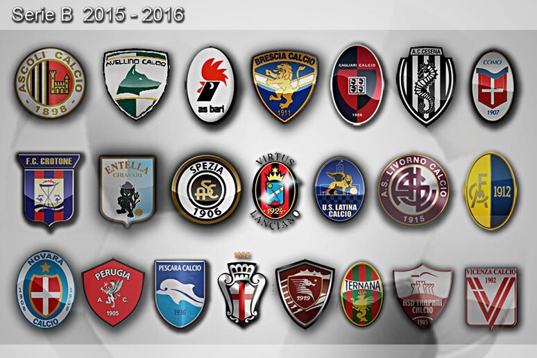 Elaborazione, loghi delle squadre della serie B stagione 2015-16 - RIPRODUZIONE RISERVATA
