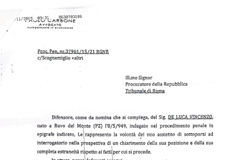 La lettera di De Luca a Roma - RIPRODUZIONE RISERVATA