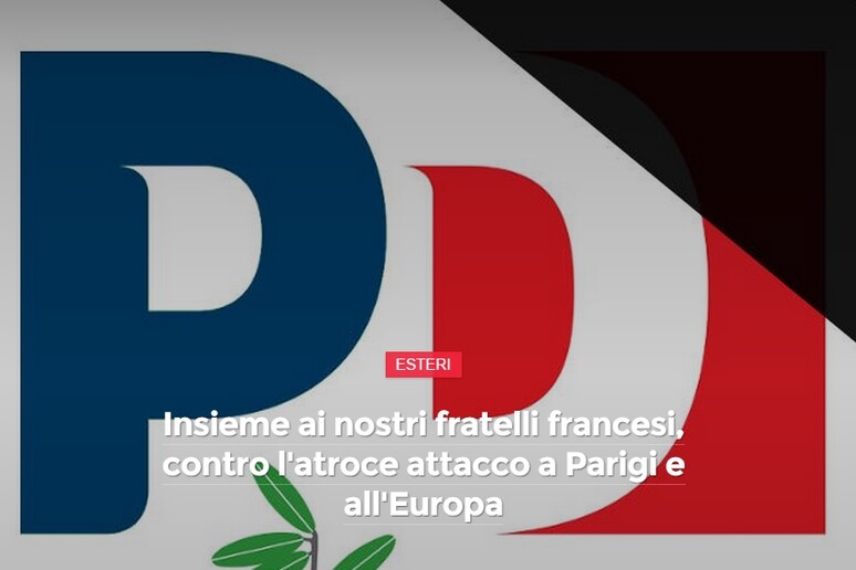 Parigi: su sito Pd simbolo partito con tricolore francese - RIPRODUZIONE RISERVATA