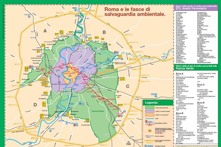 Fascia verde ( fonte: Comune di Roma) - RIPRODUZIONE RISERVATA