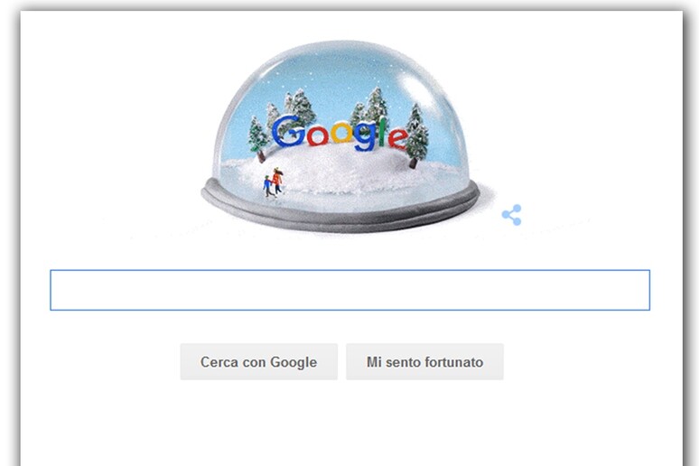 Il doodle di Google dedicato al primo giorno di inverno - RIPRODUZIONE RISERVATA