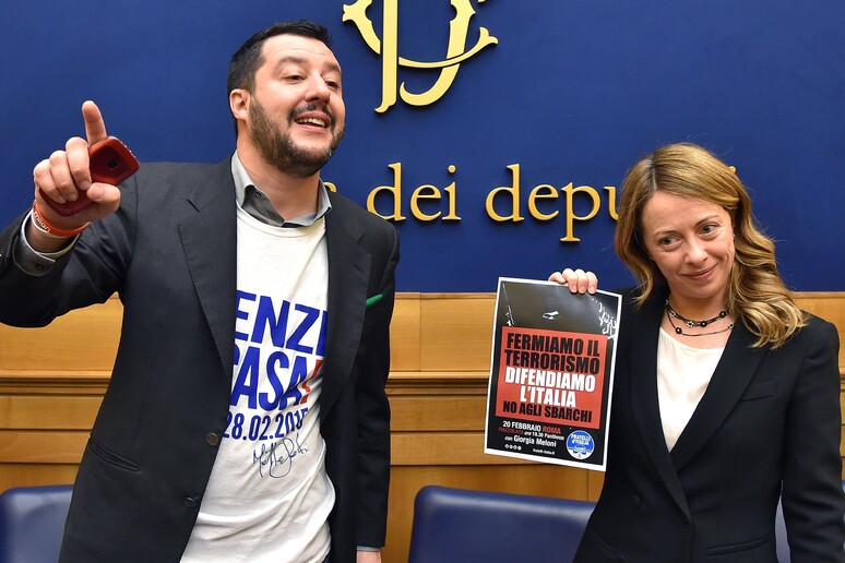 Matteo Salvini e Giorgia Meloni - RIPRODUZIONE RISERVATA