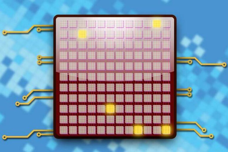 Rappresentazione grafica di un chip parallelo (fonte: Christine Daniloff/MIT) - RIPRODUZIONE RISERVATA