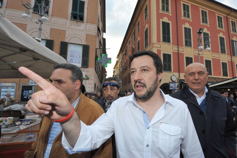 Matteo Salvini oggi a Genova - RIPRODUZIONE RISERVATA