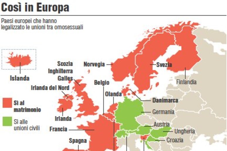 I Paesi che riconoscono all 'estero le coppie gay - RIPRODUZIONE RISERVATA