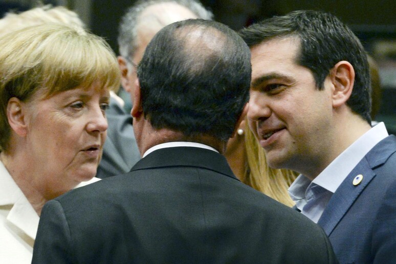 Merkel, Hollande e Tsipras © ANSA/AP