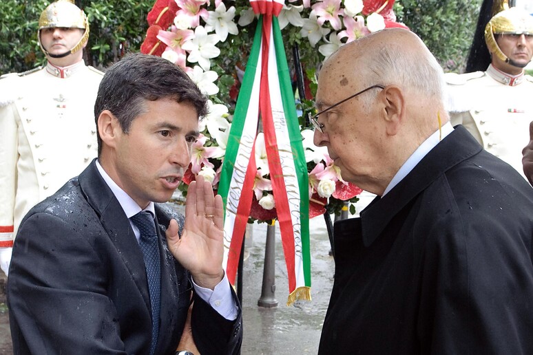 Una foto d 'archivio di Manfredi Borsellino con Giorgio Napolitano - RIPRODUZIONE RISERVATA