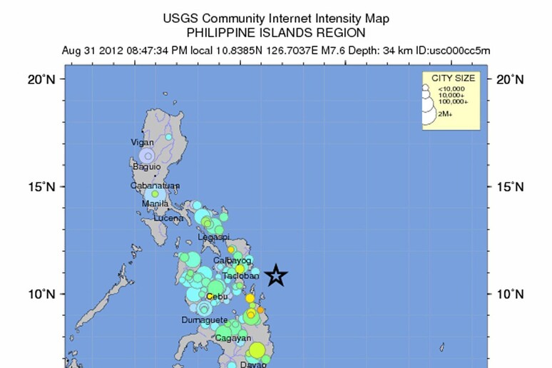 Una cartina geografica delle Filippine - RIPRODUZIONE RISERVATA