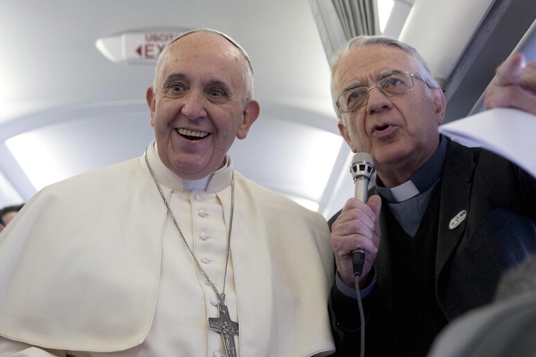 Pope Francis and Vatican spokesman, Father Federico Lombardi © ANSA/AP