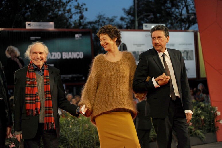 Il regista Jacques Rivette a Venezia con Sergio Castellitto e Jane Birkin - RIPRODUZIONE RISERVATA