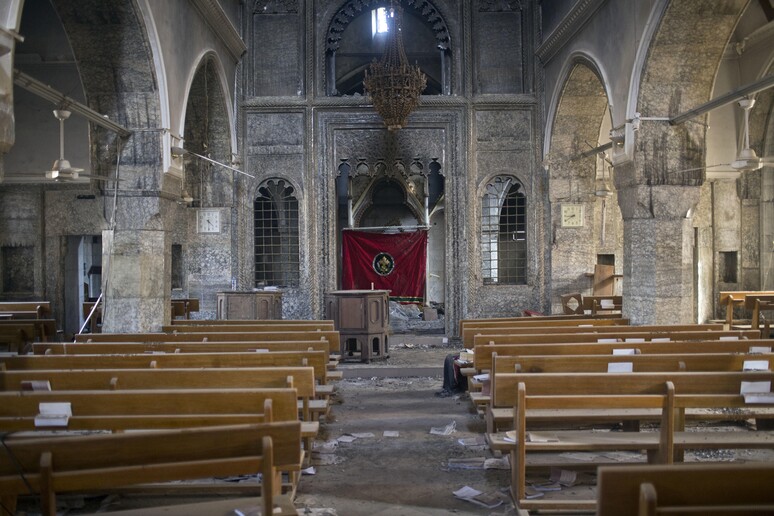 La chiesa di Saint Shmoni a Bartella, danneggiata dall 'Isis © ANSA/AP