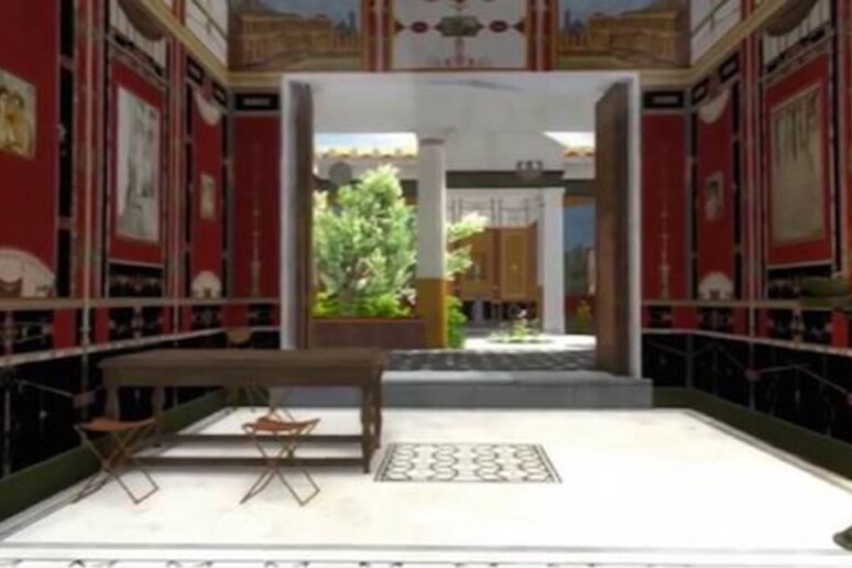 Ricostruzione in 3D di una casa dell’antica Pompei (fonte: Lund University) - RIPRODUZIONE RISERVATA