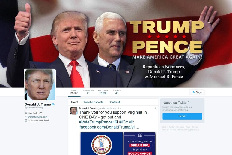 Usa 2016: Nyt, staff toglie a Trump gestione Twitter - RIPRODUZIONE RISERVATA