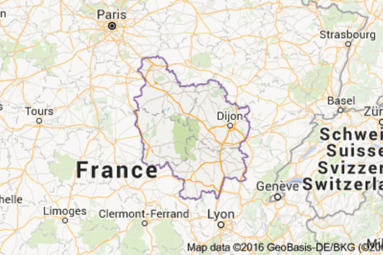 Mappa della Borgogna - RIPRODUZIONE RISERVATA