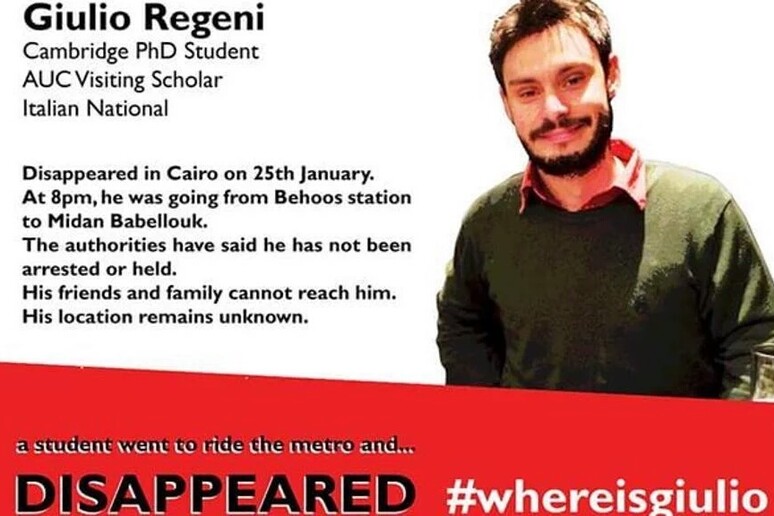 Studente scomparso al Cairo, campagna via Twitter - RIPRODUZIONE RISERVATA