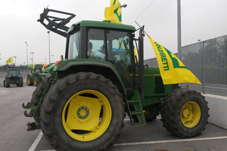 Agricoltori Coldiretti con i trattori manifestano a Bari - RIPRODUZIONE RISERVATA