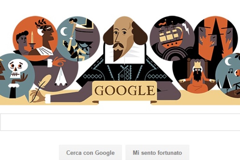Google dedica doodle a Shakespeare - RIPRODUZIONE RISERVATA