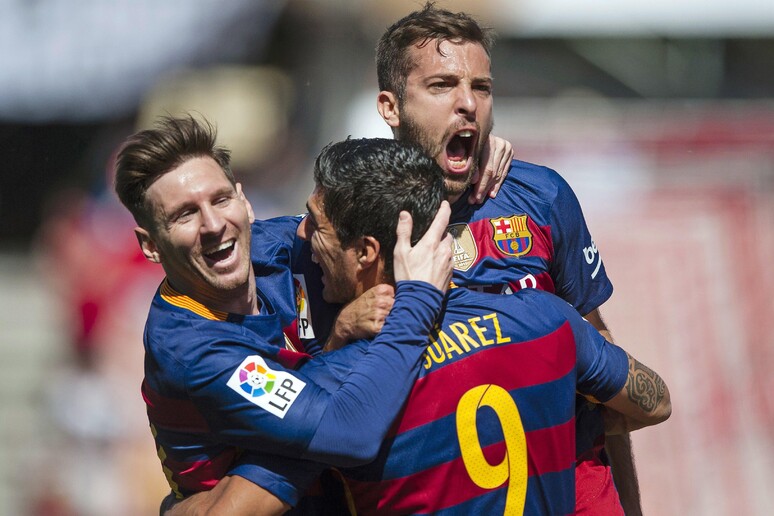 Lionel Messi, Luis Alberto Suarez, Jordi Alba © ANSA/AP