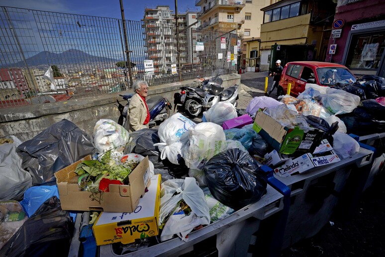 Cassonetti di rifiuti a Napoli - RIPRODUZIONE RISERVATA