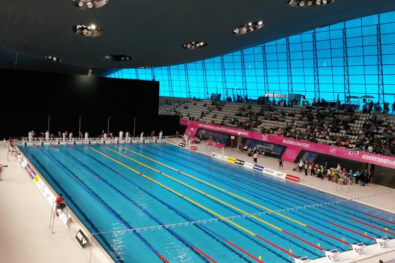 L 'Aquatics center di Londra che ha ospitato i campionati Europei - RIPRODUZIONE RISERVATA