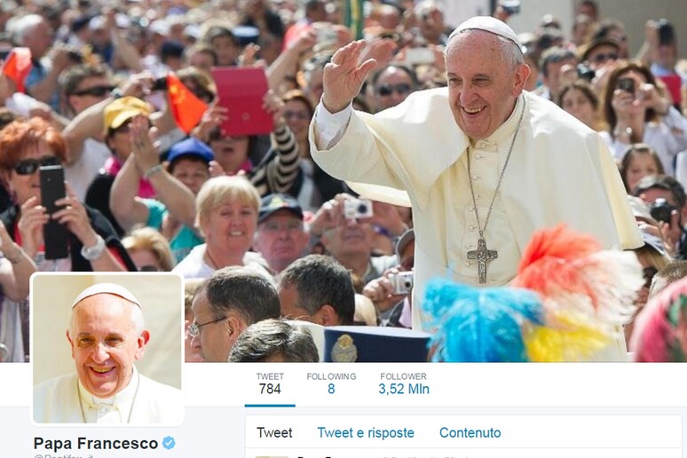 Il Papa ha oltre 30 milioni di follower su twitter - RIPRODUZIONE RISERVATA