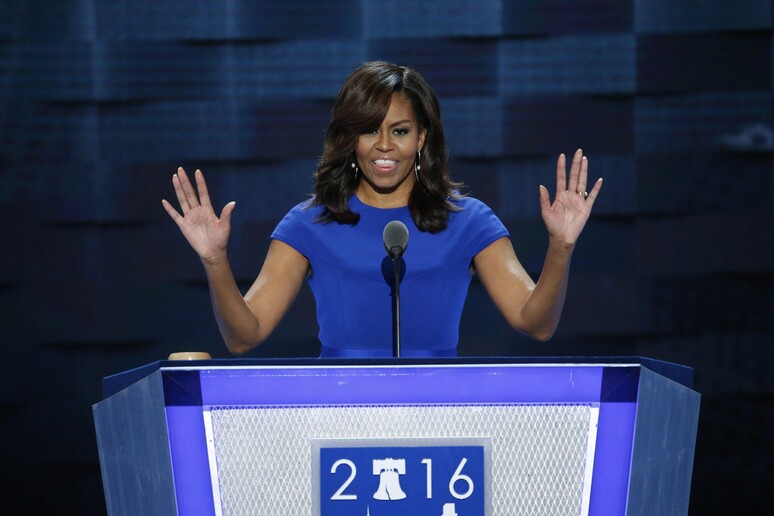 Michelle Obama in una immagine della convention dem di luglio 2016 © ANSA/EPA