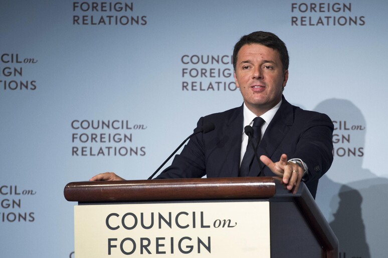 Il presidente del Consiglio Matteo Renzi durante il suo intervento al Council on Foreign Relations di New York US PALAZZO CHIGI - TIBERIO BARCHIELLI - RIPRODUZIONE RISERVATA