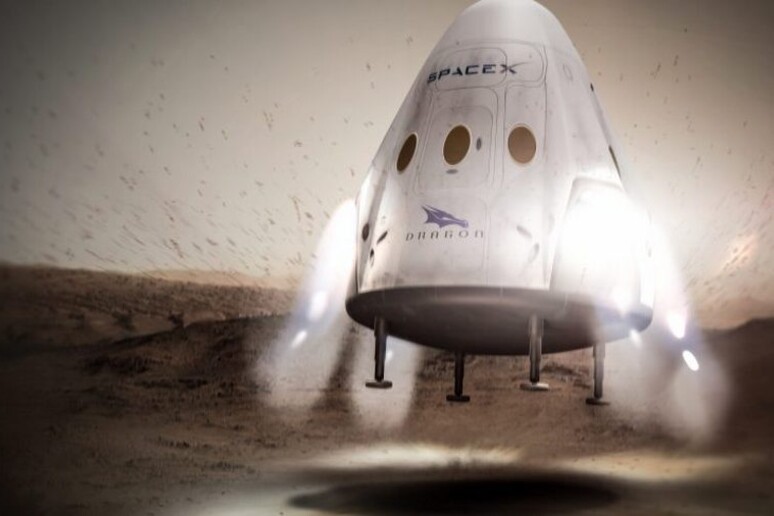 Rappresentazione artistica di una delle navette per Marte progettate dalla Space X (fonte: Space X, Flickr) - RIPRODUZIONE RISERVATA