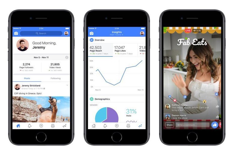 Facebook, una app per chi fa i video - RIPRODUZIONE RISERVATA