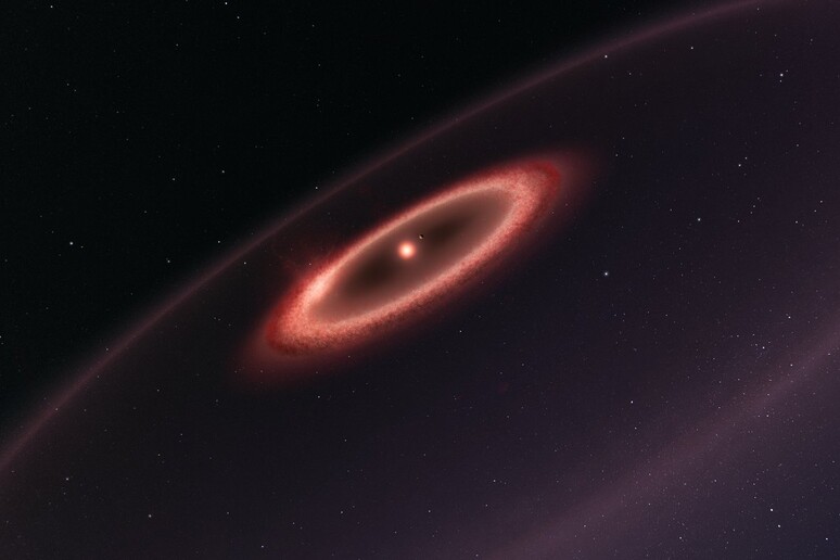Rappresentazione artistica delle fasce di polvere intorno alla stella Proxima Centauri (fonte: ESO/M. Kornmesser) - RIPRODUZIONE RISERVATA