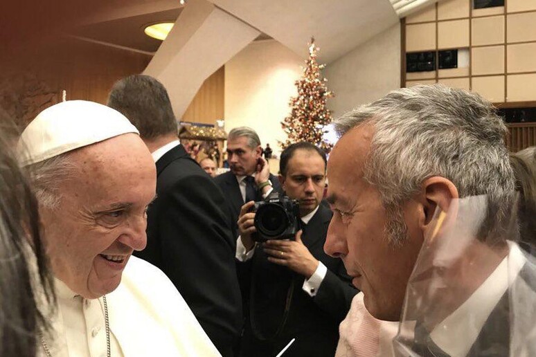 Papa Francesco e Vittorio Anglesio - RIPRODUZIONE RISERVATA