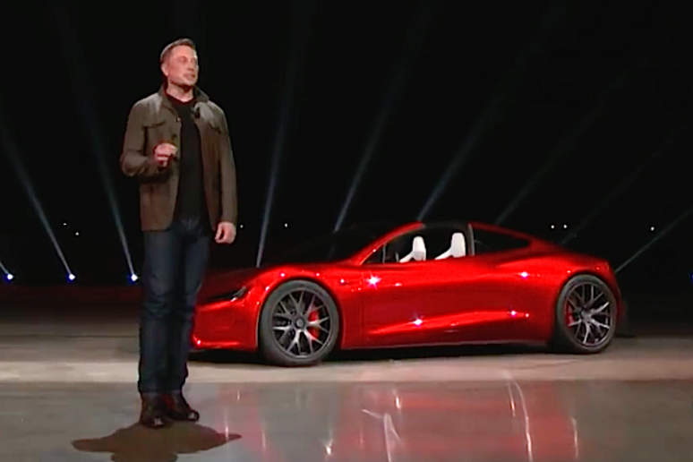 Elon Musk, fondatore di SpaceX e Tesla, alla presentazione  della nuova Roadster  (fonte:Tesla) - RIPRODUZIONE RISERVATA