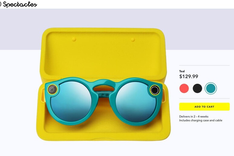Snapchat Spectacles in vendita online - RIPRODUZIONE RISERVATA