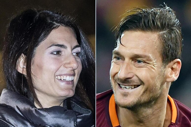Virginia Raggi e Francesco Totti - RIPRODUZIONE RISERVATA