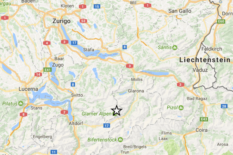 Localizzazione del terremoto di magnitudo 4,4 avvenuto in Svizzera alle 21:12 del 6 marzo (fonte: INGV) - RIPRODUZIONE RISERVATA