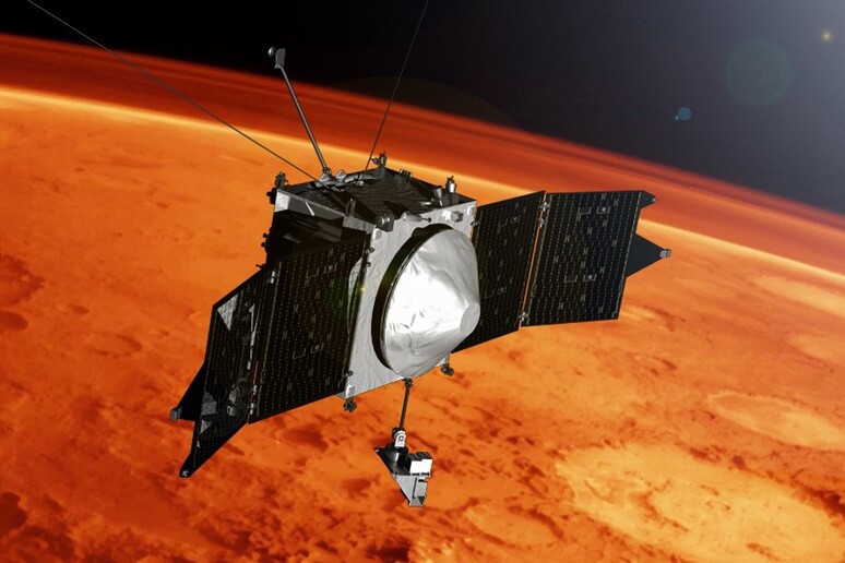 Rappresentazione artistica della sonda Maven (fonte: NASA 's Goddard Space Flight Center) - RIPRODUZIONE RISERVATA