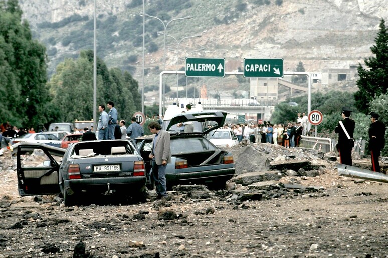 Il luogo della strage del 23 maggio 1992 - RIPRODUZIONE RISERVATA
