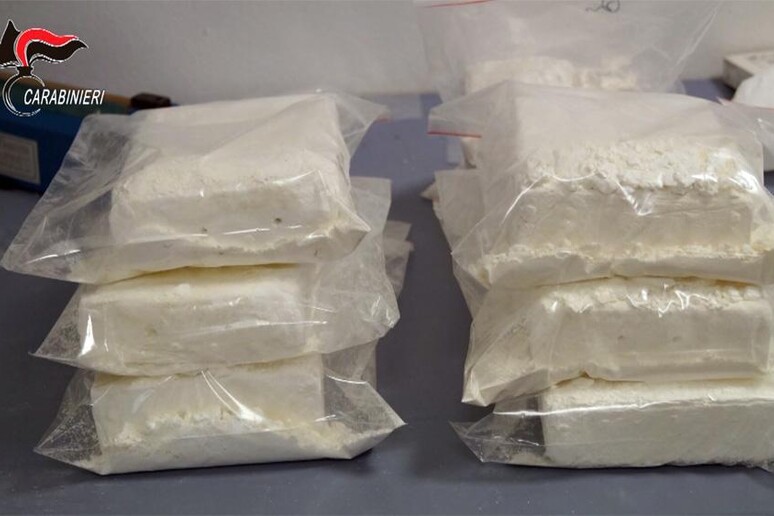 Buste di cocaina sequestrata dai Carabinieri in un fermo immagine di archivio - RIPRODUZIONE RISERVATA