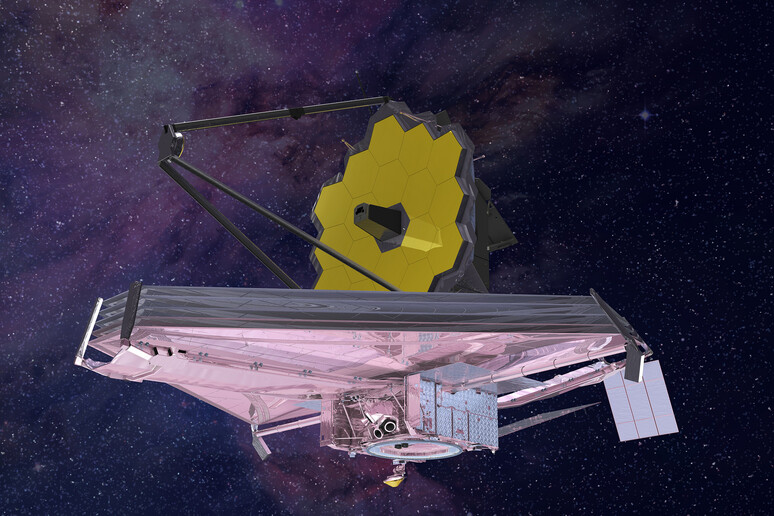 Rappresentazione artistica del telescopio spaciale Jamed Webb (fonte: NASA) - RIPRODUZIONE RISERVATA
