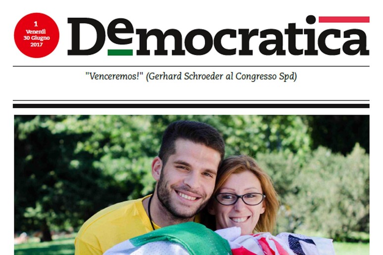 La copertina di Democratica - RIPRODUZIONE RISERVATA