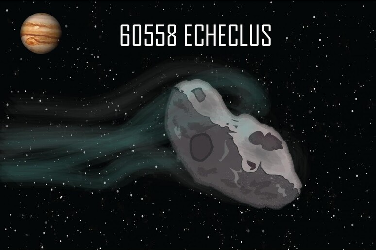 Rappresentazione artistica di Echeclus,il centauro cosmico metà asteroide e metà cometa (fonte: Florida Space Institute at UCF) - RIPRODUZIONE RISERVATA