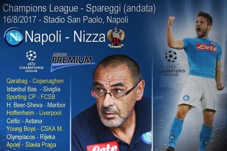 Champions, Preliminari: Napoli-Nizza - RIPRODUZIONE RISERVATA