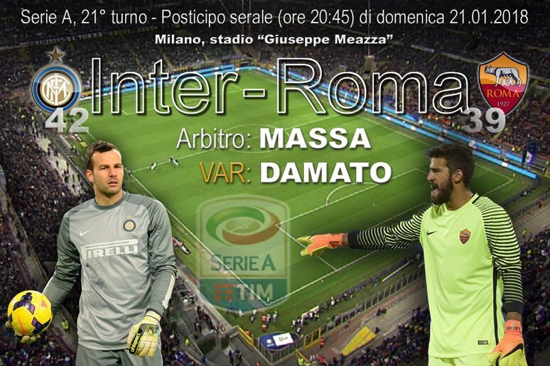 Serie A, Inter-Roma domenica alle 20:45 - RIPRODUZIONE RISERVATA