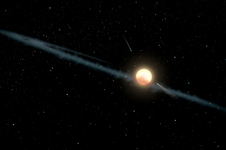 Rappresentazione artistica della stella KIC 8462852 (fonte: NASA/JPL-Caltech) - RIPRODUZIONE RISERVATA
