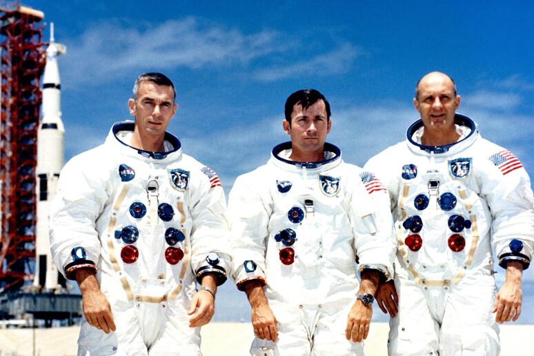 Eugene Cernan,  John Young e Thomas Stafford, l 'equipaggio dell 'Apollo 10 lanciato il 13 maggio 1969 © ANSA/EPA