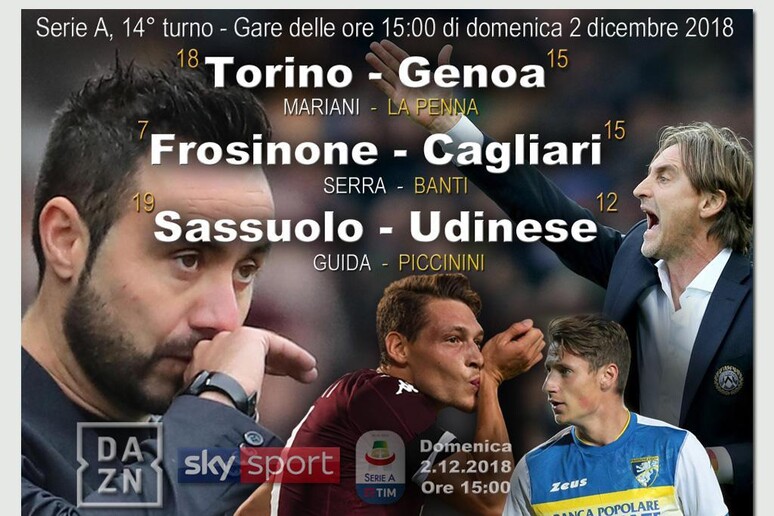 Serie A, Sassuolo-Udinese e altre 2 gare domenica alle 15 - RIPRODUZIONE RISERVATA