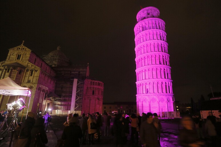 A Pisa la torre in viola per la Giornata mondiale dell 'epilessia - RIPRODUZIONE RISERVATA