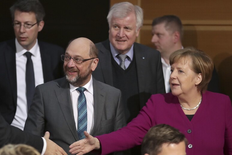 Martin Schulz e Angela Merkel © ANSA/AP