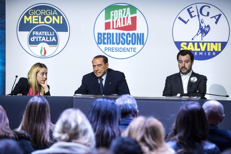 Giorgia Meloni, Silvio Berlusconi e Matteo Salvini, archivio - RIPRODUZIONE RISERVATA