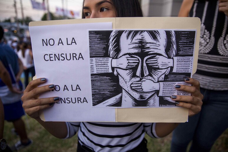 Una manifestazione per la libertà di stampa in Nicaragua - RIPRODUZIONE RISERVATA